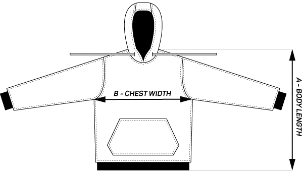 Jerseys Clinic - Custom Hoddie or Sweatshirt - Sizing Chart